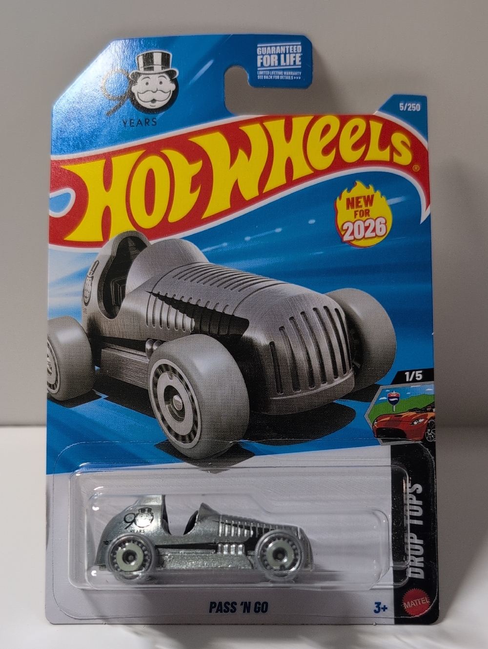 Hot Wheels Pass N Go 2026 Tops Monopoly Silver Mattel NEW Ships Secure In Box